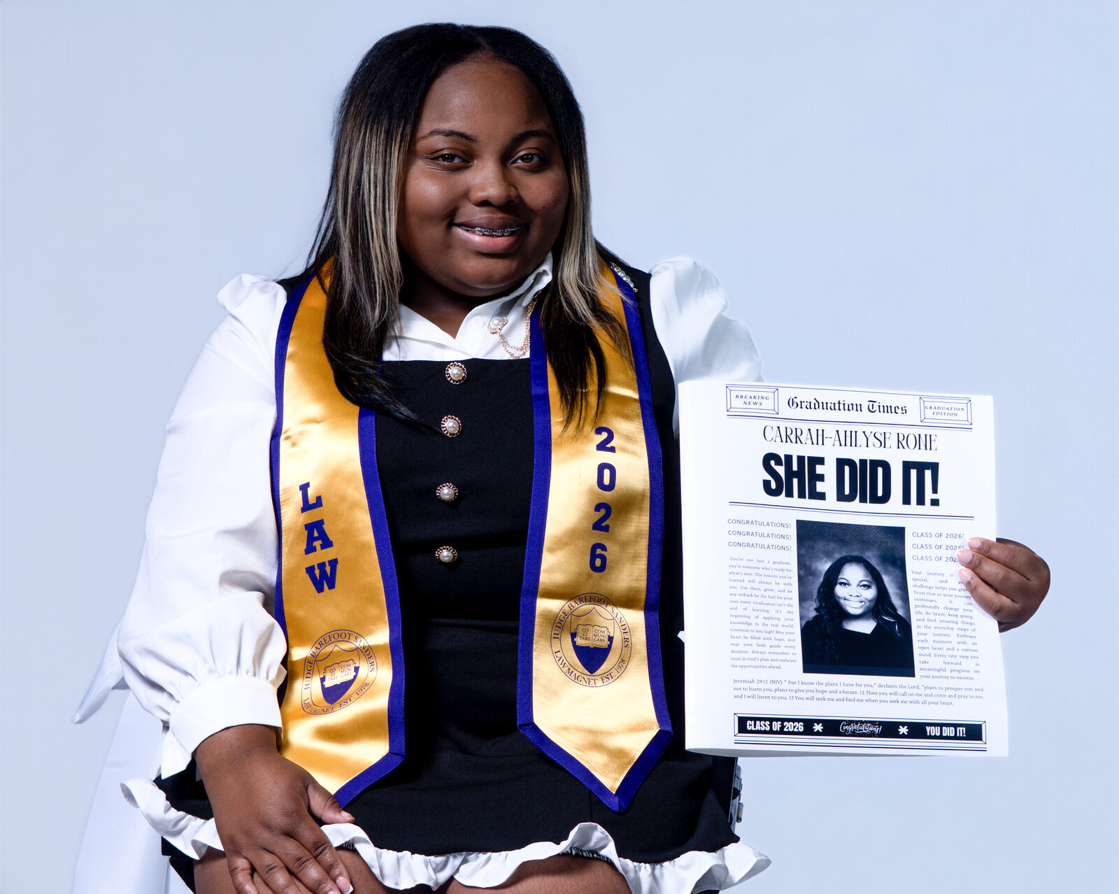 She Did It — graduation photography by Klout Creative